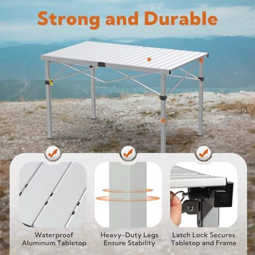 Join Nature 46.4" Large Camping Table for 2-6 People, Heavy Duty Foldable - Image 6