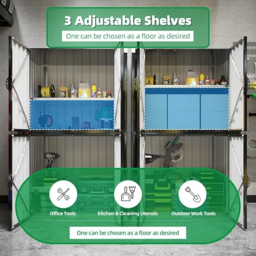 AECOJOY Outdoor Storage Cabinet Waterproof, 70'' Large Vertical with Floor - Image 4