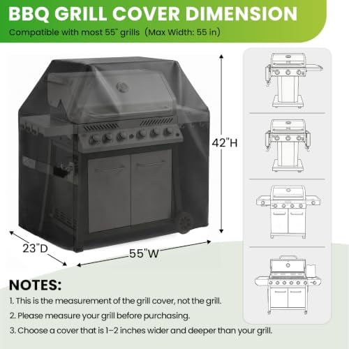 Grill Cover for Outdoor Grill, 55 inch Grill Covers Heavy Duty Waterproof - Image 2