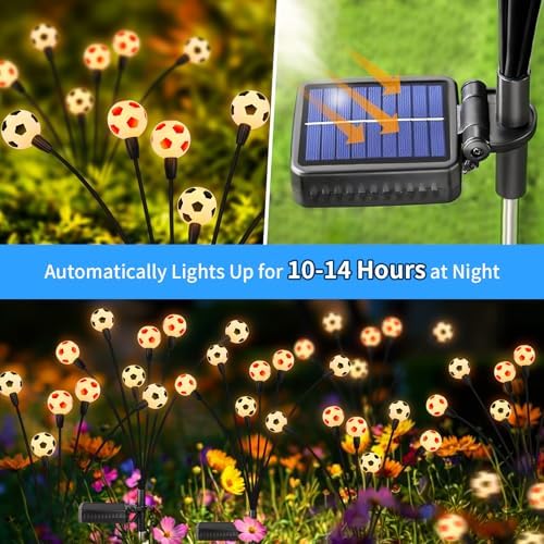 vignuto 2026 Solar Soccer Lights, 8 Packs 48LED, Solar Lights Outdoor Waterproof, World Cup Decorations, Garden Decor, Patio Decor, Unique Decor for Soccer Game. - Image 4