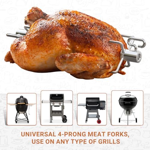 onlyfire 6008 Stainless Steel Rotisserie Meat Forks for Grills, 1 Pair - Image 4