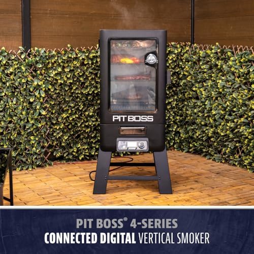 Pit Boss 4-Series WiFi & Bluetooth Digital Vertical Smoker with LCD Digital Controller and Wood Chip Tray, 1,320-Sq. In. 6-Rack Cooking Space, 100°F to 300°F Temperature Range, Meat Probe, Black - Image 2