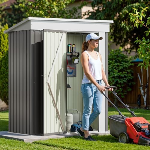 Devoko 5x3 FT Outdoor Storage Shed, Gray - Image 7