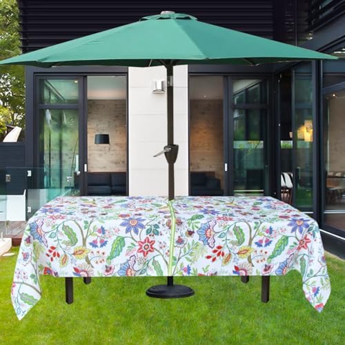 EHouseHome Outdoor Indoor 60x84 inch Rectangle Tablecloth with Umbrella Hole, Waterproof Zippered Patio Table Cloth, Perfect for BBQs, Parties, Summer Gatherings - Image 3