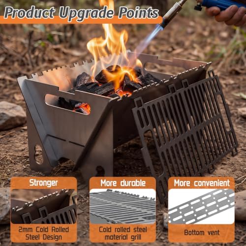 Portable charcoal Grill,Foldable Heavy Duty Camping,Non-Toxic - Image 3