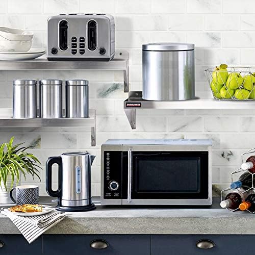 DuraSteel Heavy Duty Wall Mount Shelf - 36" Wide x 14" Deep Classic Stainless Steel Wall Floating Shelves - NSF Metal Storage Wall Shelves - For Commercial Kitchen, Laundry Room, Garage, Food Truck - Image 2