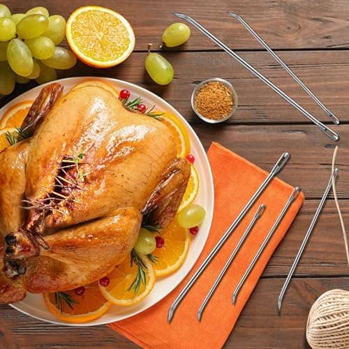 Ofargo Meat Trussing Needles, Roasting Trussing Needles for Lacing Roast Turkey, Chicken, Pork Skin, Whole Hog, Lamb, and Rotisserie Pig; Two of Each Size 4.9/5.7/7inch, 6pcs in All - Image 6