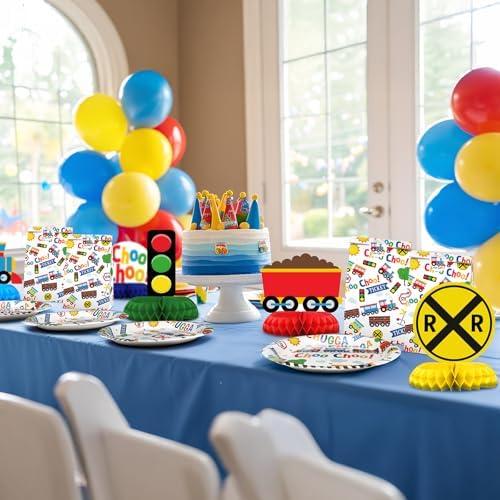 Train Party Decorations - Train Party Plates and Napkins for Kids, Serves 40 Guests - Image 5