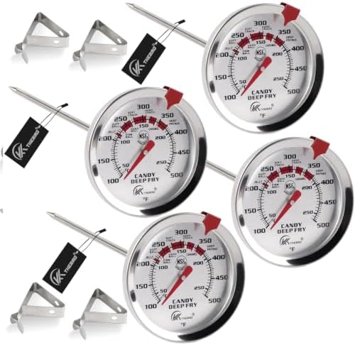 Candy Thermometer for Deep Frying Cooking Oil Thermometer with Pot Clip 4pc by Unknown