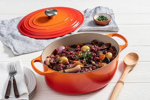 Le Creuset Enameled Cast Iron Oval Dutch Oven, 5 qt, Flame - Image 5