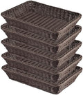 5 PCS 13.8x9.8 Inch Wicker Bread Basket, Woven Serving Basket, Tabletop Food Serving Basket for Restaurant, Bakery, Family Party, Hotel Serving, Fruits, Vegetables and Snacks, coffee by GNIEMCKIN