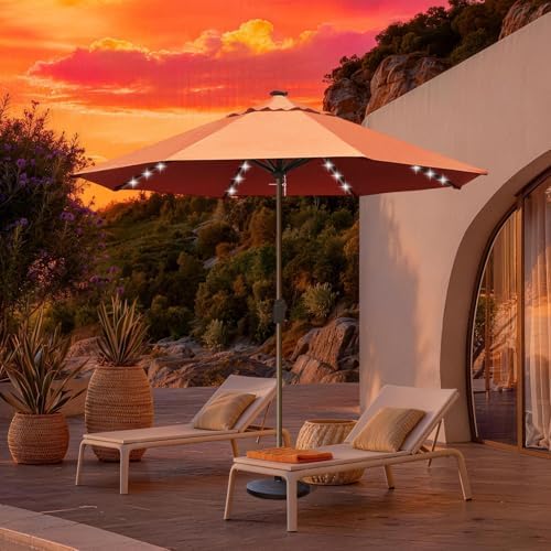 EliteShade USA 10-Year-Non-Fading 10ft Market Patio Umbrella, Commercial Grade Table Sun Umbrella with 80 Solar LED Lights, Crank Open, Windproof & UPF 50+ UV Protection for Garden, Deck, Pool, Backyard, No Tilt, Rust - Image 3