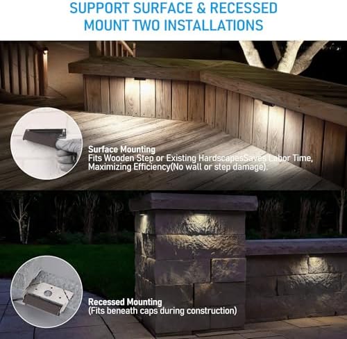 LEONLITE 8-Pack 4 Inch LED Hardscape Lighting, 1W/2W/3W, 5000K Daylight - Image 3