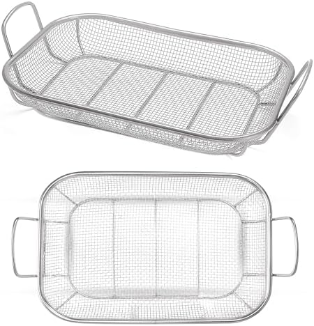Homi Styes Grill Baskets for Outdoor Grill – 15 x 11-inch Vegetable Grill Basket – Grill Vegetable Basket with Handles – Rustproof Stainless Steel Mesh Veggie Grilling Basket by Homistyles