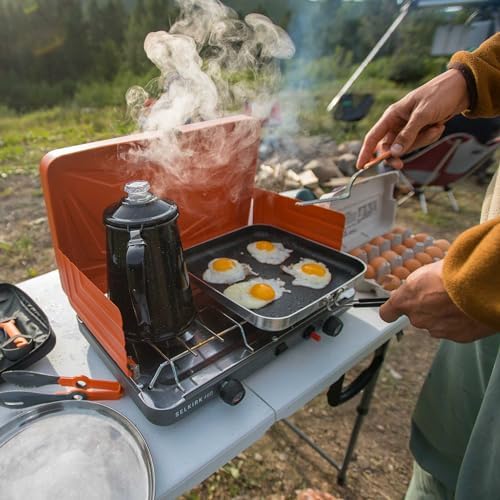 GSI Outdoors Bugaboo Ceramic Square Frypan, 10 in, Folding Handle - Image 2