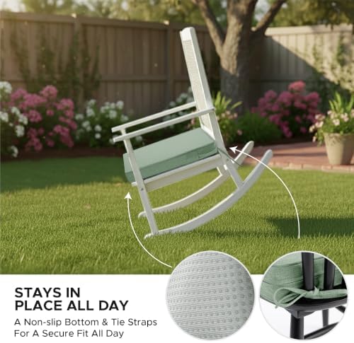 Outdoor Chair Cushions, Set of 4, 22 x 22 Inch, Sage Green - Image 5