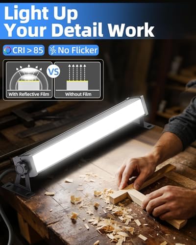 40W Shop Light for Garage, Plug in 5400LM with Switch+ 6.6FT Cord, 4 Pack - Image 3