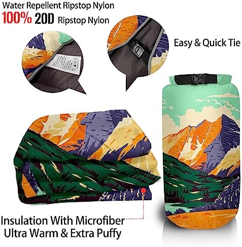 Outdoor Puffy Camping Blanket, Large Outdoor Blanket Waterproof, 55*79'' - Image 3