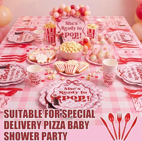 Zubebe 175 Pcs Shes Ready to Pop Baby Shower Party Supplies Serves 25 - Image 2