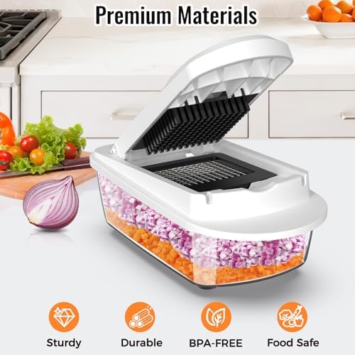 8-Blade Cook Tool & Gadget Sets, Egg Slicer Chopper Grater Set, White - Image 3