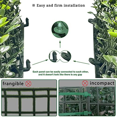 Bybeton 24pk 10"x10" Fake Boxwood Greenery Backdrop Privacy Fence Screen - Image 4