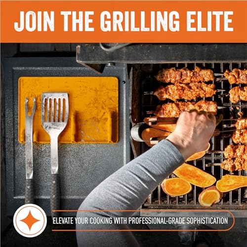 Yukon Glory Silicone Tool Rest Mat, Orange, Holds 3 Grill Tools - Image 2