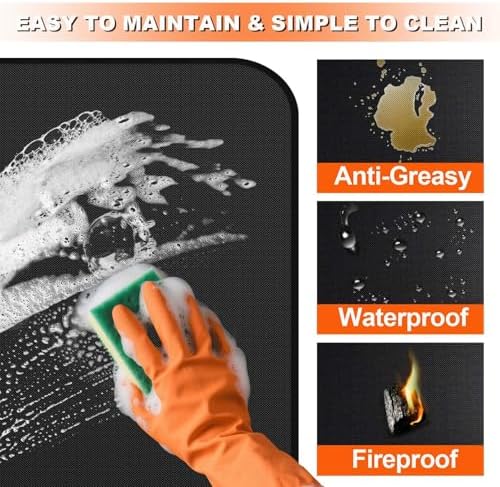 Heat Resistant Mats for Countertop and Grill Table, Fireproof Grill Mats for Outdoor Grill, Under Griddle BBQ Mat, Portable Charcoal Grill, Air Fryer, Gas Grill,Green,20 x 25 inch - Image 6
