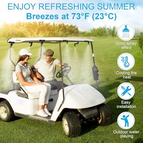 6 Gallon Outside Misting System, 30 FT Cooling Misters with Pump, Blue - Image 3