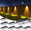JOFIOS Solar Fence Lights 8 Pack, 50 Lumens Outdoor Fence Solar Lights with 12 Modes RGB Color Glow LED Solar Lights Outdoor Waterproof, Solar Lights for Patio, Backyard, Deck, Fence, Railing. by JOFIOS