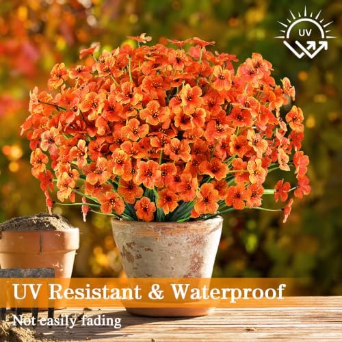 AGIRL Artificial Fall Flowers Outdoor,UV Resistant Fake Mums Porch Decor - Image 3