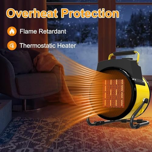 Outdoor Heater for Patio, 1500W Electric Garage Outdoor Heaters with 3 Modes, 3s Fast Heating, with Overheat Protection, Electric Space Heaters for Patio, Garage, Greenhouse, Office - Image 5