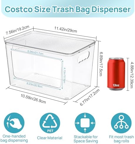 Vtopmart 2 Pack Clear Trash Bag Holder, Stackable Garbage Bag Dispenser - Image 4