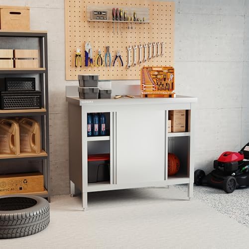 HARDURA 24"×48" Stainless Steel Cabinet Kitchen Prep Worktable - Image 6