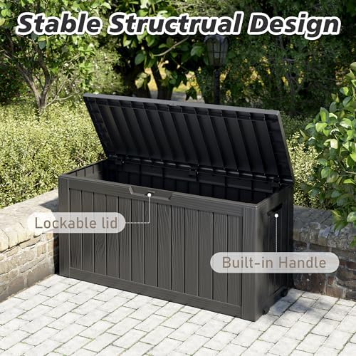 KAMABOKO Outdoor Storage Box, 85 Gallon Deck Box Outdoor Waterproof Patio - Image 5
