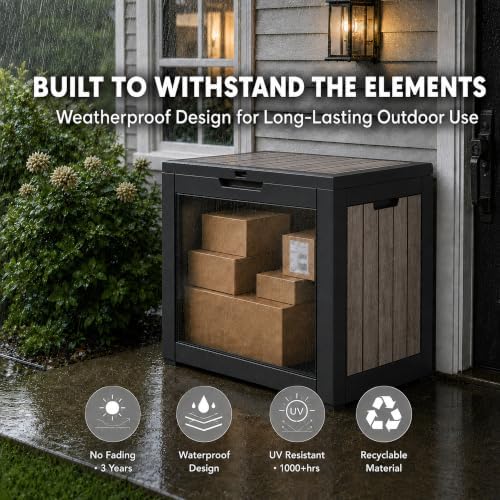 KAMABOKO 35 Gallon Outdoor Storage Box Waterproof Deck Box for Patio - Image 3