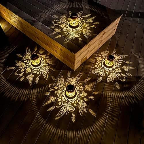 2 Pack Butterfly Outdoor Solar Hanging Lanterns Waterproof LED Solar Lights Metal Decorative Lanterns for Garden, Patio, Courtyard, Backyard, Yard Decor Unique Butterfly Gifts for Women Gardening - Image 4