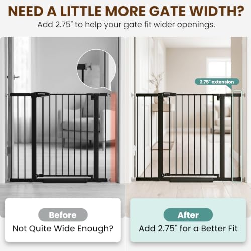 Mumeasy 2.75" Metal Baby Gate Extension, 30" Tall Dog Gate Extender - Image 5
