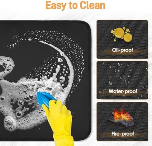 Heat Resistant Mats for Countertop fits Tabletop Grill, 31x24x0.02in, Black - Image 4