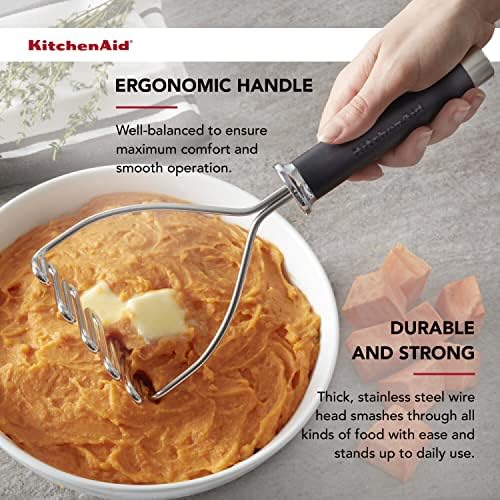 KitchenAid Gourmet Stainless Steel Wire Masher, 10.24-Inch, Black - Image 4