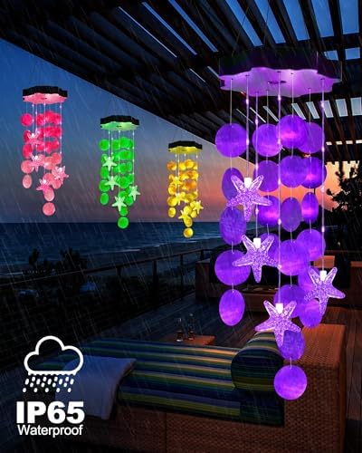 Toodour Solar Wind Chimes for Outside, Gifts for Mom Grandma Women Girls - Image 3