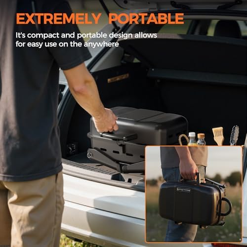 MASTER COOK 10,000 BTU Portable Gas Grill, Outdoor Compact Tabletop BBQ Small Propane Grill with Foldable Legs for RV, Hiking, Camping, Patio, Tailgating - Image 5