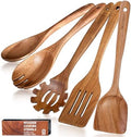 Wooden Kitchen Utensil Set - Natural Solid Wood Spoons, Non-Toxic, Heat Resistant, Non-Scratch and Easy to Clean (A05) by WOTTISH