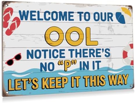 BEASTZHENG Pool Rules Decoration Funny Pools Deck Accessories Outdoor Decor by BEASTZHENG