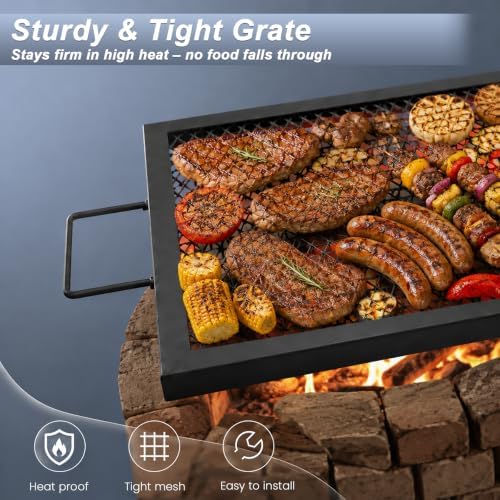 44 Inch Rectangle Fire Pit Grill Grate for Outdoor Campfire, Gathering - Image 6