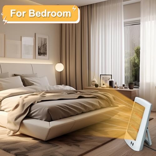 Infrared Heater, Portable Electric Heater, Space Heater for Indoor Use, Radiant Heat for Home Office, Two Heat Settings with Foldable Holder, Overheat and Tip-over Protection - Image 5