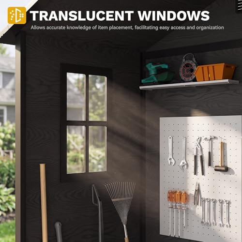DWVO 6X5FT Resin Storage Shed with Reinforced Floor, Window & Vents - Image 3