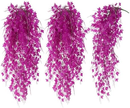 RECUTMS 3Pcs Fake Hanging Plant Artificial Ivy Leaf Faux Vine Plant Outdoor by RECUTMS