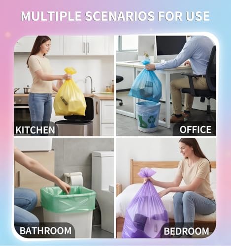 Medium 8 Gallon Trash Bags Unscented, 0.94 Mil, Colored, 300 Count - Image 5