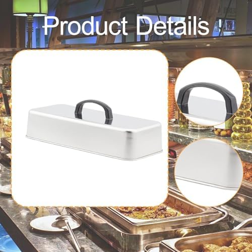 Grill Lid Steaming Food Cover Cooking Dome Rectangular Grilling Dome Burger Cover for Commercial BBQ Flat Top Griddle Patties, 33x14.5x6.8cm - Image 5