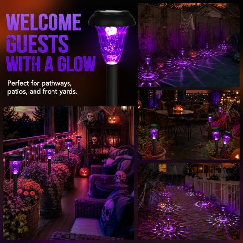 GIGALUMI Solar Halloween Lights Outdoor Waterproof Pathway Lights, 12 Pack - Image 4